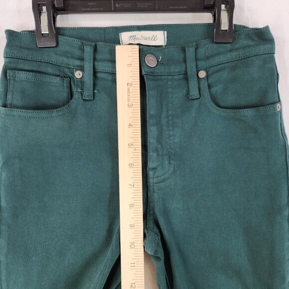Madewell 9" Mid Rise Skinny Jeans Women's Size 25 Stretch Pants Green - Picture 5 of 13